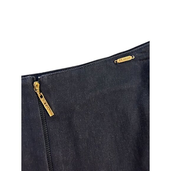 St. John Sport Denim Zippered Pencil Skirt  Size 4 - Picture 5 of 7